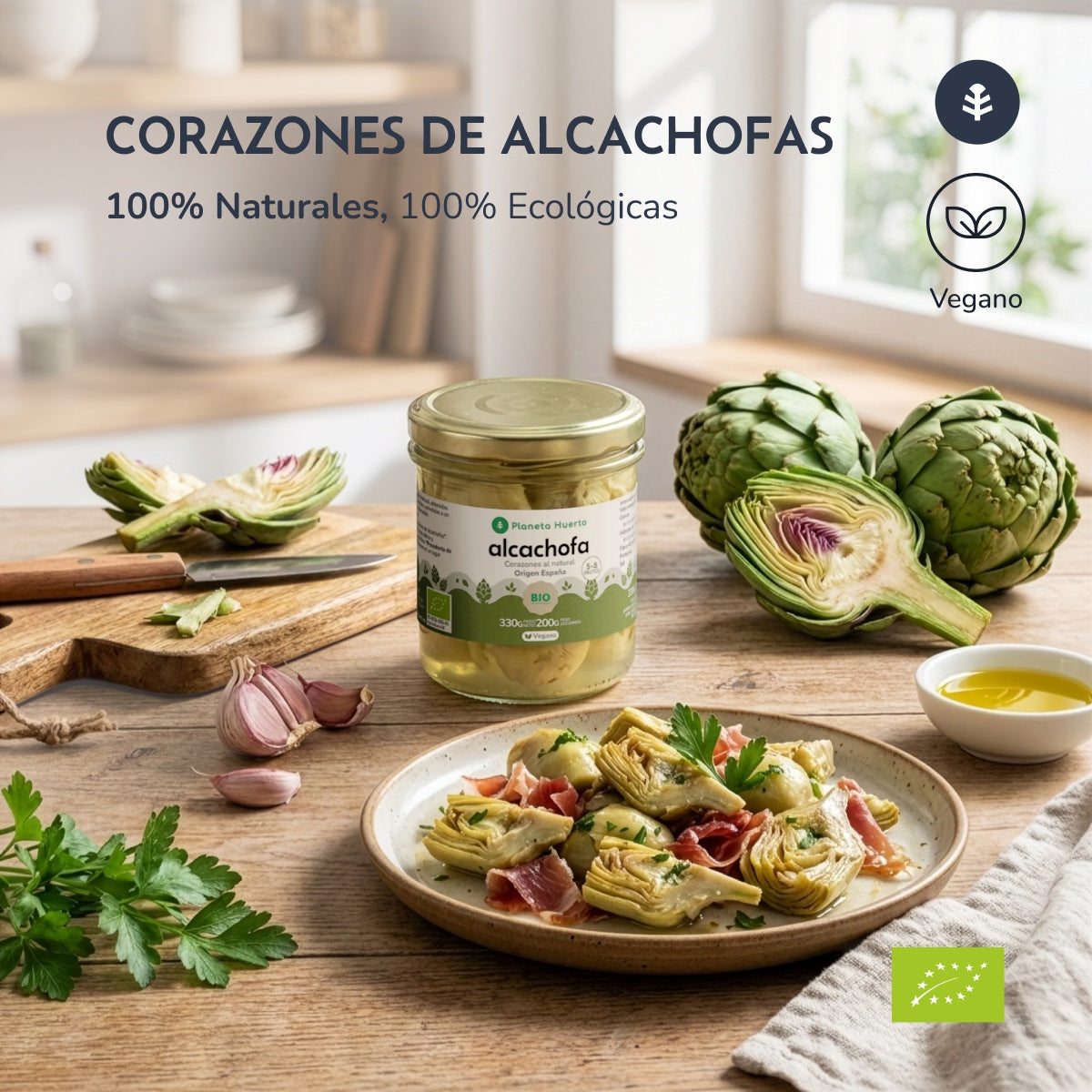 Corações de alcachofra ECO Planeta Huerto 330 g