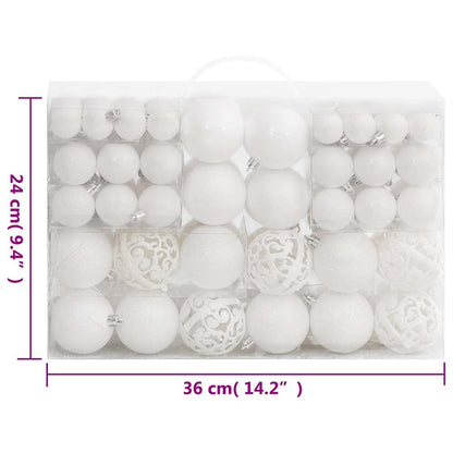 Vidaxl Juego De Bolas De Navidad 111 Pzas Poliestireno Blanco_2