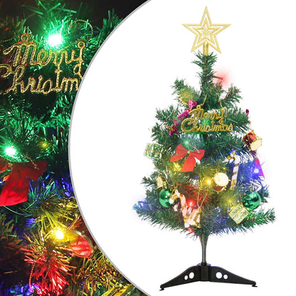 Vidaxl Mini Árbol De Navidad Artificial Con 30 Luces Led Verde 60 Cm_0