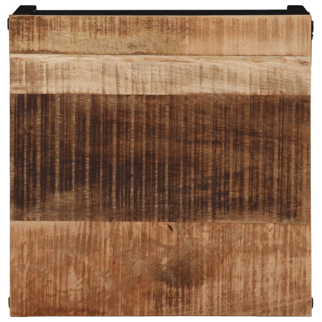 Mesa De Centro De Madera Maciza De Mango Rugosa 35x35x30 Cm_2