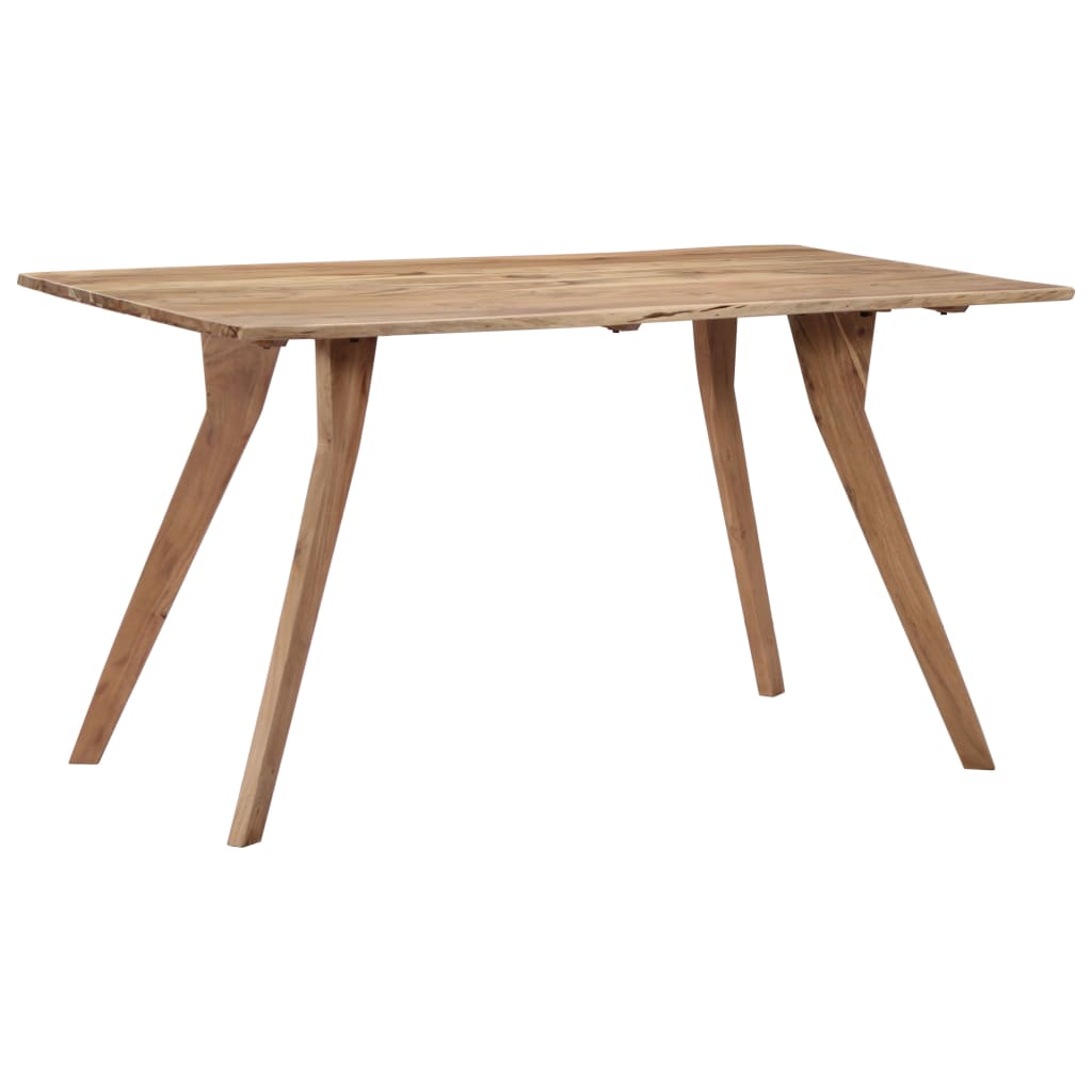 Mesa De Comedor De Madera Maciza De Acacia 140x80x76 Cm_0