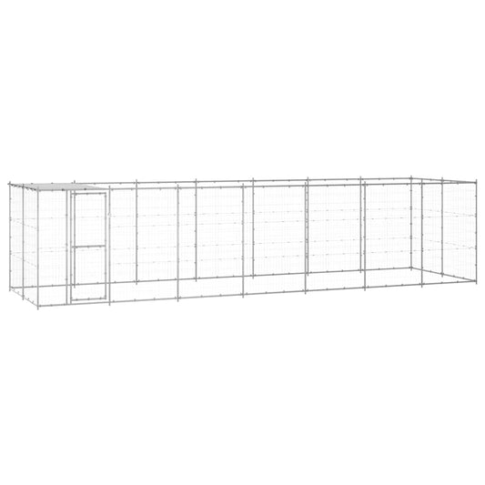 Perrera De Exterior De Acero Galvanizado Con Techo 16,94 M²_0
