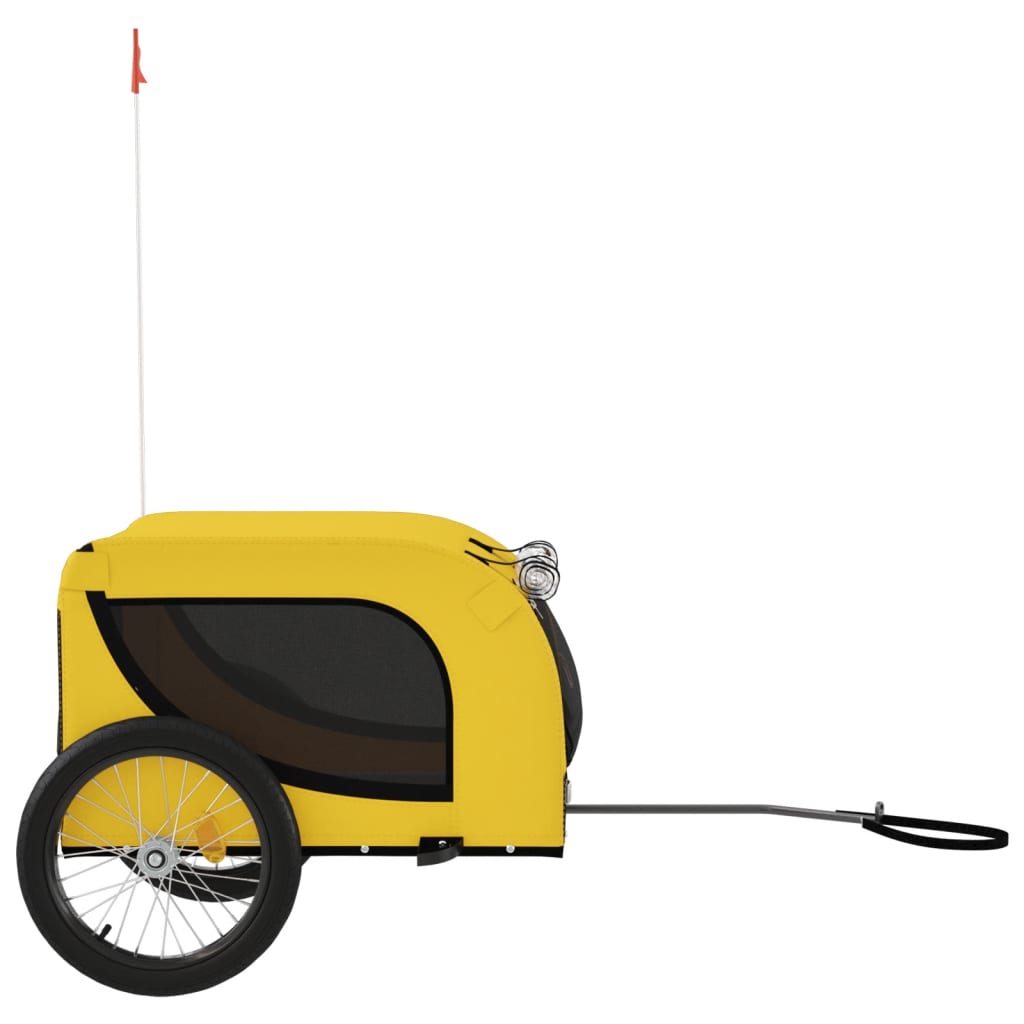 Remolque Bicicleta Mascotas Hierro Tela Oxford Amarillo Negro_4