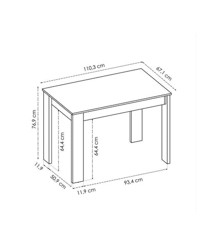 Mesa Para Salón Fija Tily Acabado Blanco/ Nordic, 77 Cm(alto)110cm(ancho)67 Cm(largo)_3