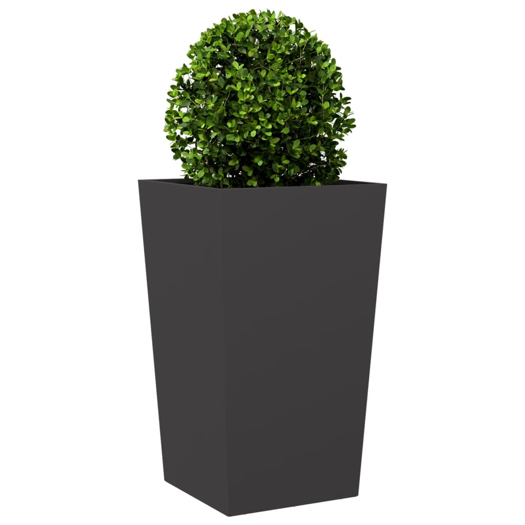 Jardineras 2 Uds Acero Negro 45x45x75 Cm_3