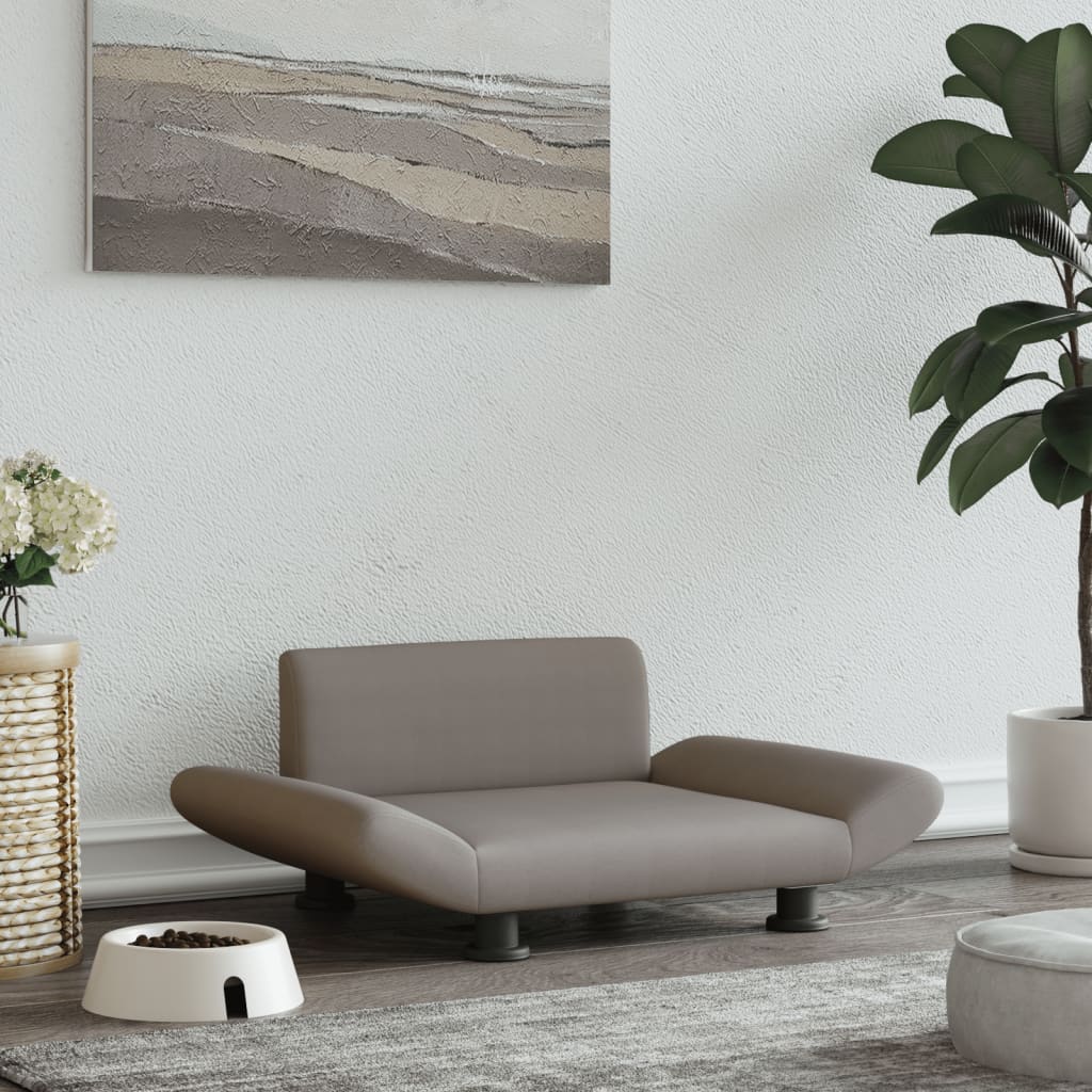 Cama Para Perros De Tela Gris Taupe 70x45x28 Cm / Vetonek_0