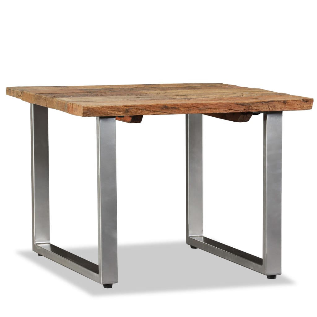 Mesa De Centro De Madera Maciza Reciclada 55x55x40 Cm_2