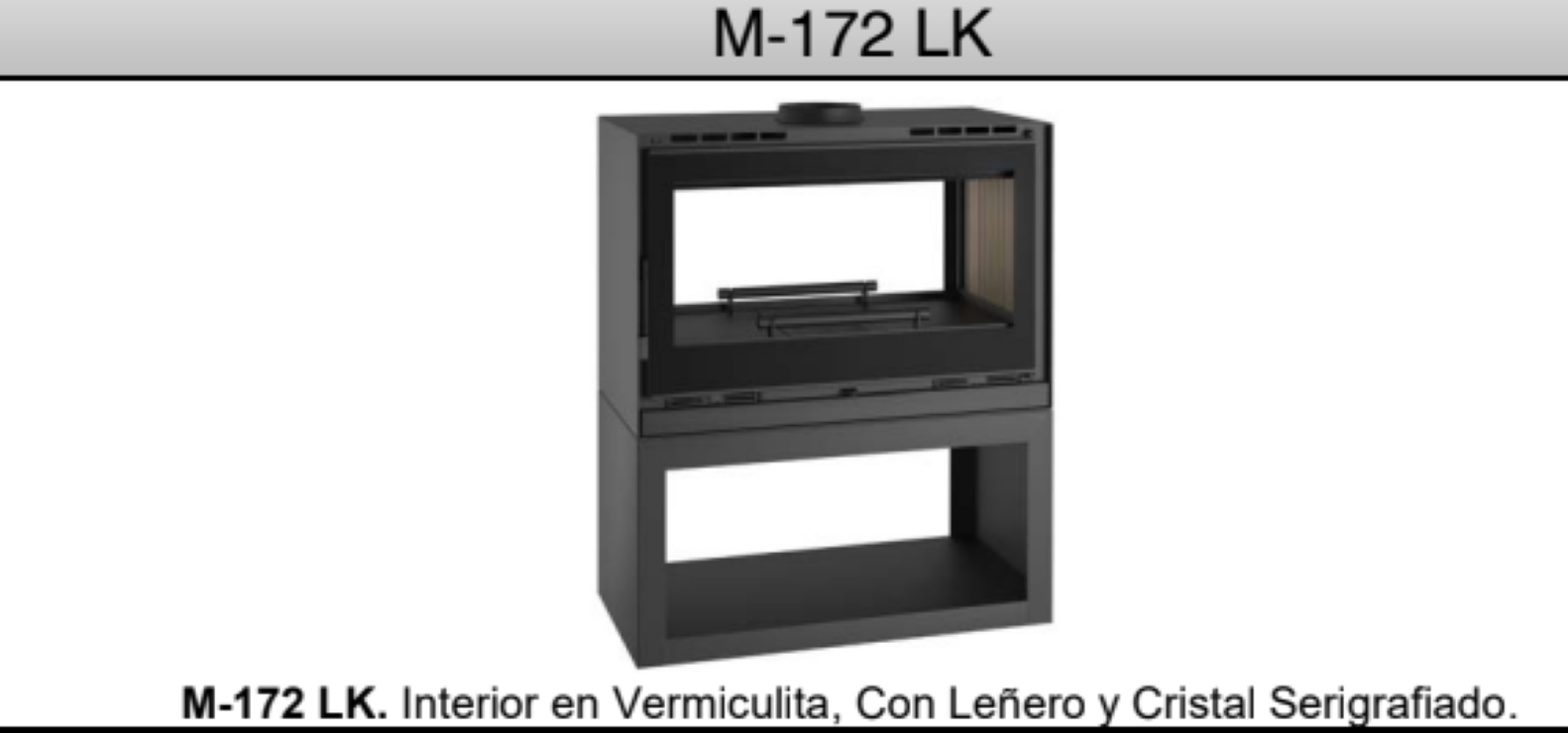BRICOSOL Estufa de leña frontal con leñero y turbinas FM Modelo M-172 LK_4