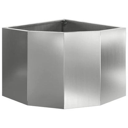 Macetero De Esquina Plateado 45 X 45 X 35 Cm Acero Galvanizado_4