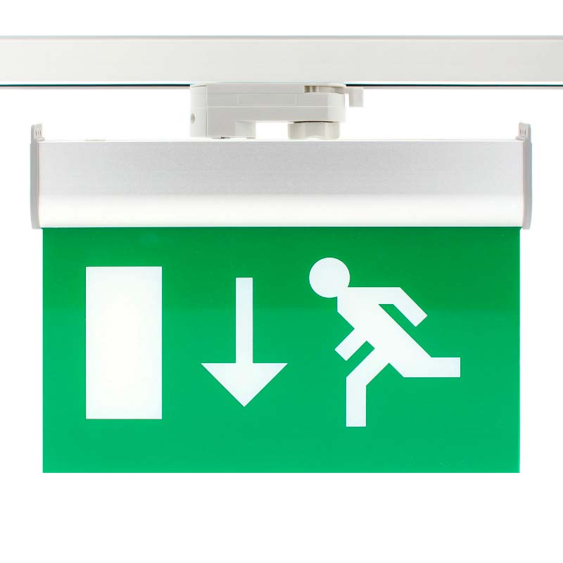 Luz Led Con Señaletica Para Carril Trifásico Rail Exit, Verde_1