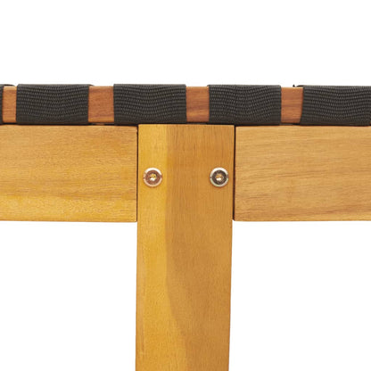 Tumbonas Con Mesa 2 Unidades Madera Maciza De Acacia Negro / Vetonek_1