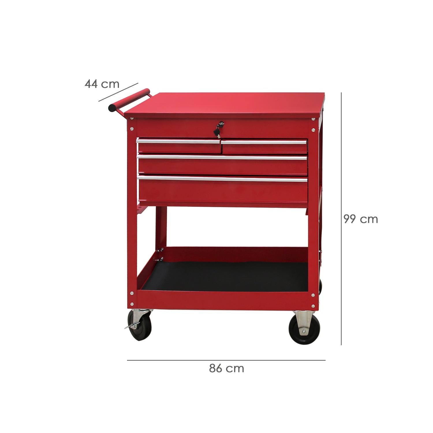 Carro Portaherramientas Metalico 86x44x99 Cm. Con 4 Cajones Y 2 Bandejas_1