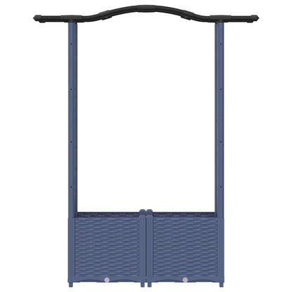 Cama Elevada Con Trellis Y Techo Gris 125 X 40 X 138 Cm Pp_3