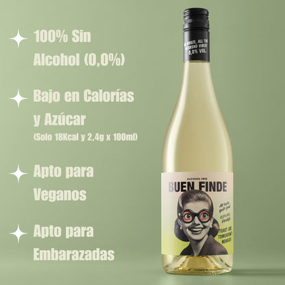 Vino Blanco Sin Alcohol 0,0% Verdejo | Pack 3 Botellas X 750 Ml | Fresco Y Con Toques Cítricos_1