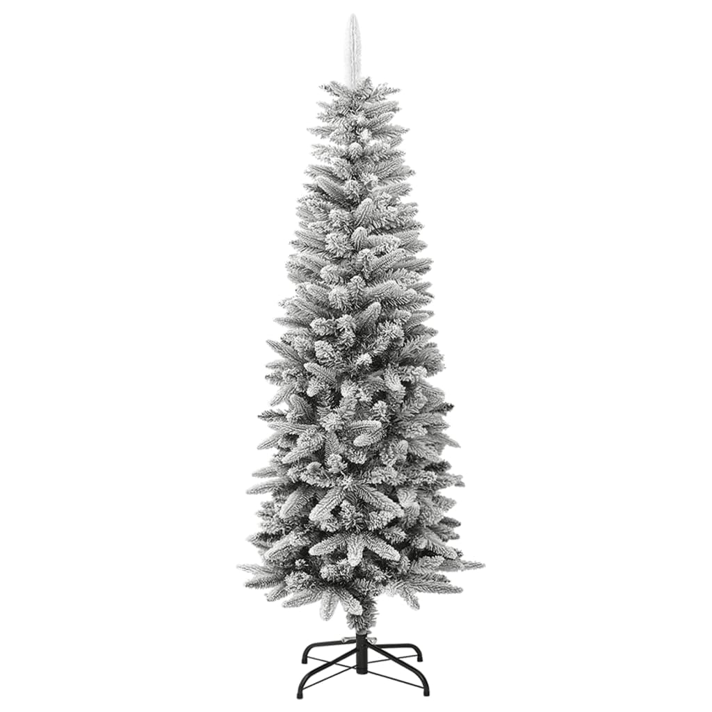 Vidaxl Árbol De Navidad Artificial Estrecho Con Nieve Pvc Y Pe 150 Cm_0