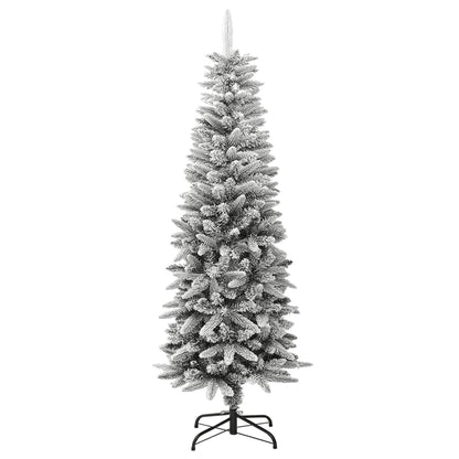 Vidaxl Árbol De Navidad Artificial Estrecho Con Nieve Pvc Y Pe 150 Cm_0