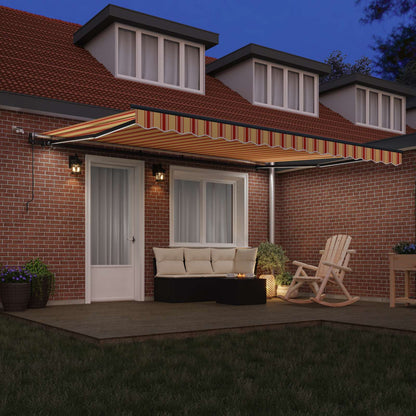 Toldo Retráctil Amarillo Y Naranja 450 X 300 Cm Poliéster_2