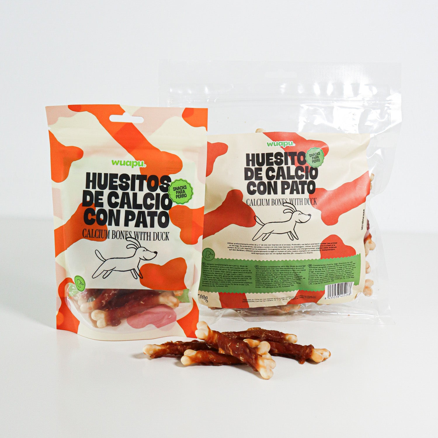 Snack Natural Para Perro Huesitos De Calcio Con Pato Wuapu 12x100gr_0