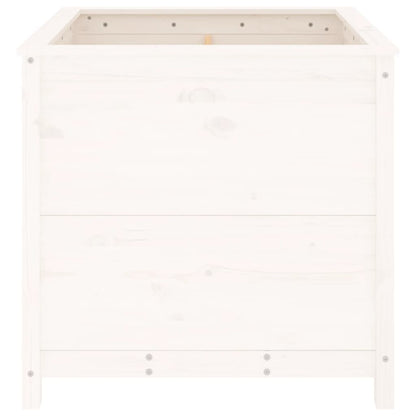Jardinera Madera Maciza De Pino Blanco 82,5x82,5x78 Cm_4