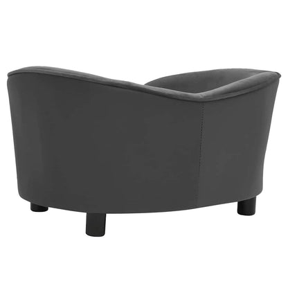 Vidaxl Sofá Para Perros Felpa Y Cuero Sintético Gris Oscuro 69x49x40 Cm_4