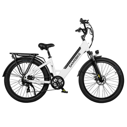 Bicicleta Eléctrica De Paseo Rs-a01 750w-48v-14ah (672wh) - Fatbike 26x3.0 Color Blanco_0