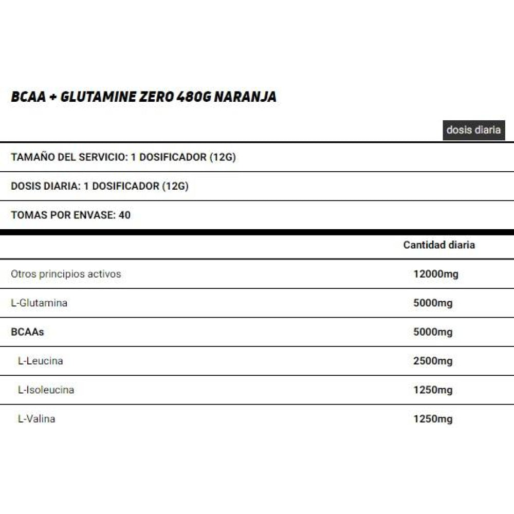 Bcaa + Glutamine Zero 480 Gr_1