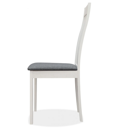 Pack De 2 Sillas Modelo Isaba Acabado Blanco, Tapizado Gris 96cm(alto) 45cm(ancho) 50cm(largo)_2