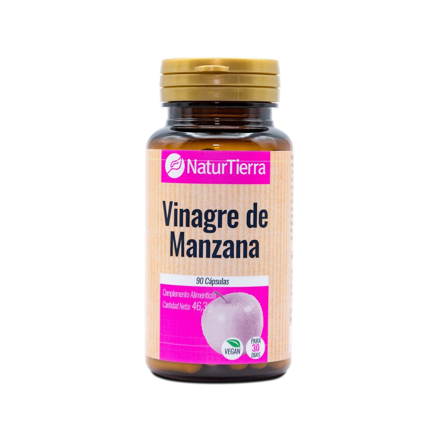Vinagre de manzana, 90 cáp. NaturTierra