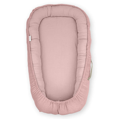 Cuna Nido Colecho Bebe Muselina Rosa_1