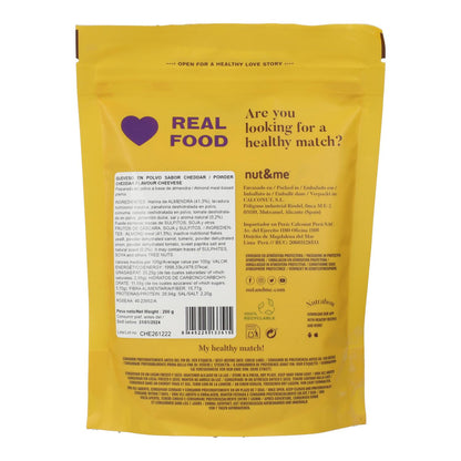 Queijo em pó vegan com sabor a cheddar Nut&amp;me 200g