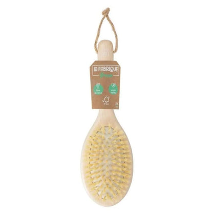 Escova de cabelo oval em madeira com fibras de cato La Fabrique Verde