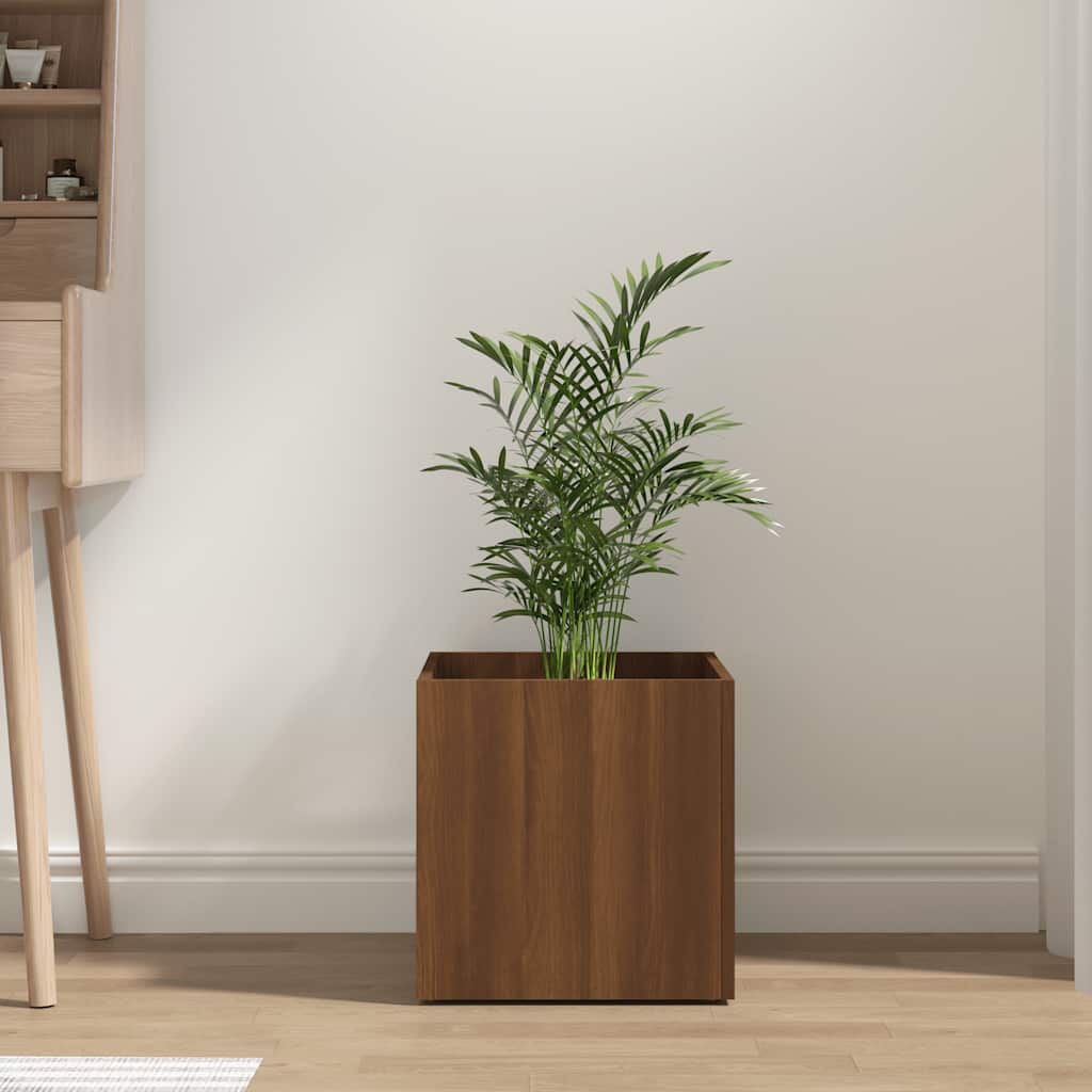 Jardinera Roble Marrón 40x40x40 Cm Madera De Ingeniería_2
