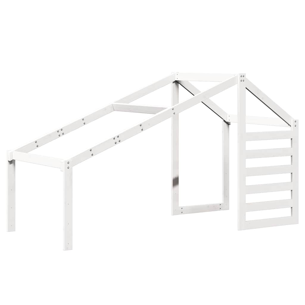 Techo De Cama Infantil Madera Maciza Pino Blanco 198x97x113 Cm_0