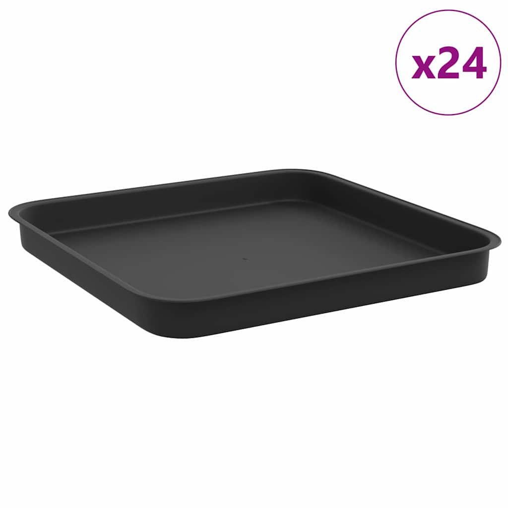 Bandeja Cuadrada Para Flores 24 Uds. Negro 21 X 21 X 2 Cm_0