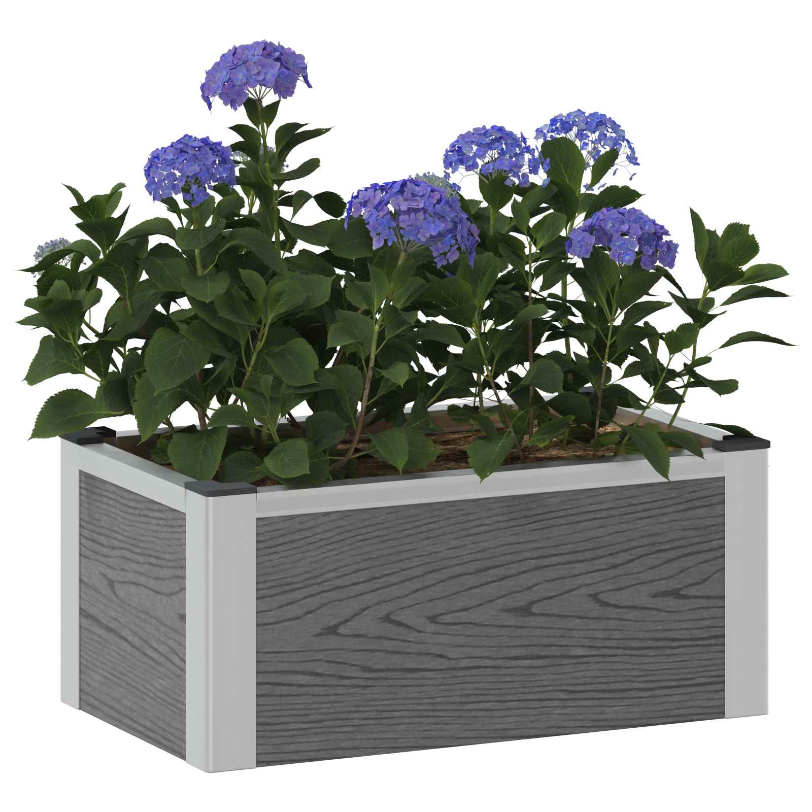 Arriate Elevado Gris 50 X 30 X 22 Cm Wpc Y Aluminio_2
