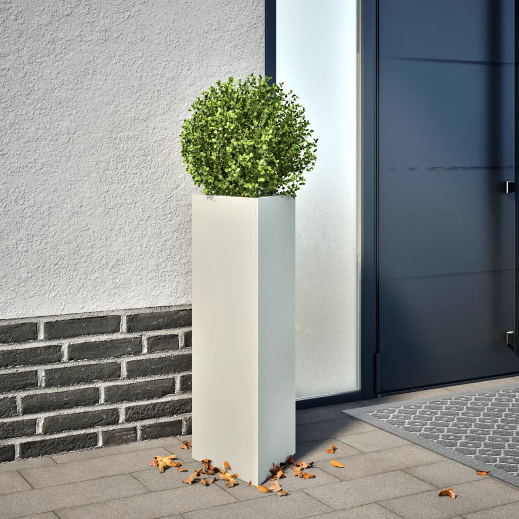 Jardineras Triangulares 2 Uds Acero Negro 30x26x75 Cm_1