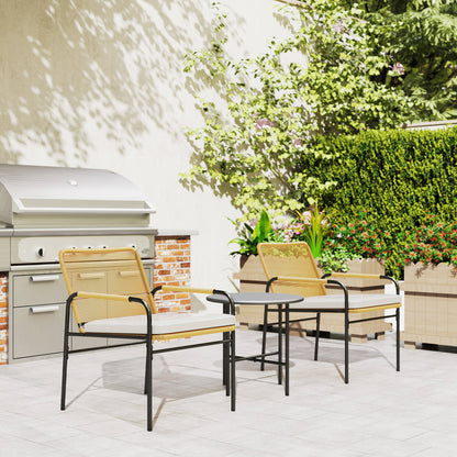 Outsunny Muebles De Jardín Con 2 Sillas Con Cojines Lavables Y Mesa Resistente_3
