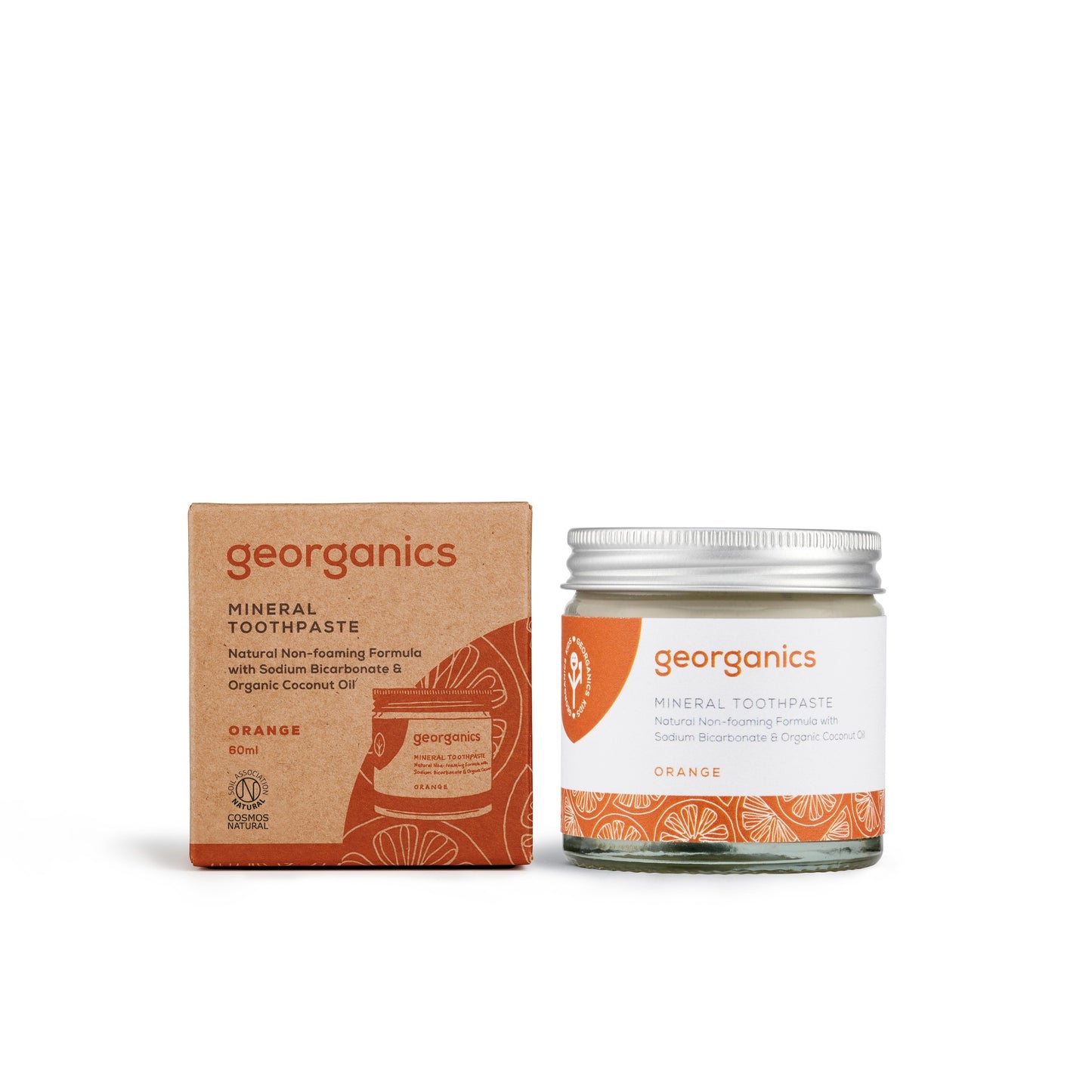 Pasta de dentes com óleo de coco e laranja da Georganics