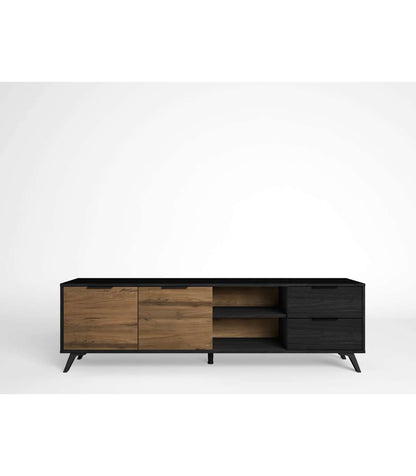 Mueble Para Televisión Modelo Noelia 2 Puertas 2 Cajones Acabado Nogal/bocamina, 180cm(an_4