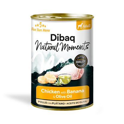 Dibaq Natural Moments Adulto Pollo Con Plátano, 12 Latas X 380gr_1