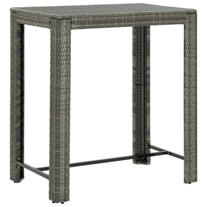 Vidaxl Mesa Y Taburetes Altos Jardín 7 Piezas Ratán Sintético Gris_3