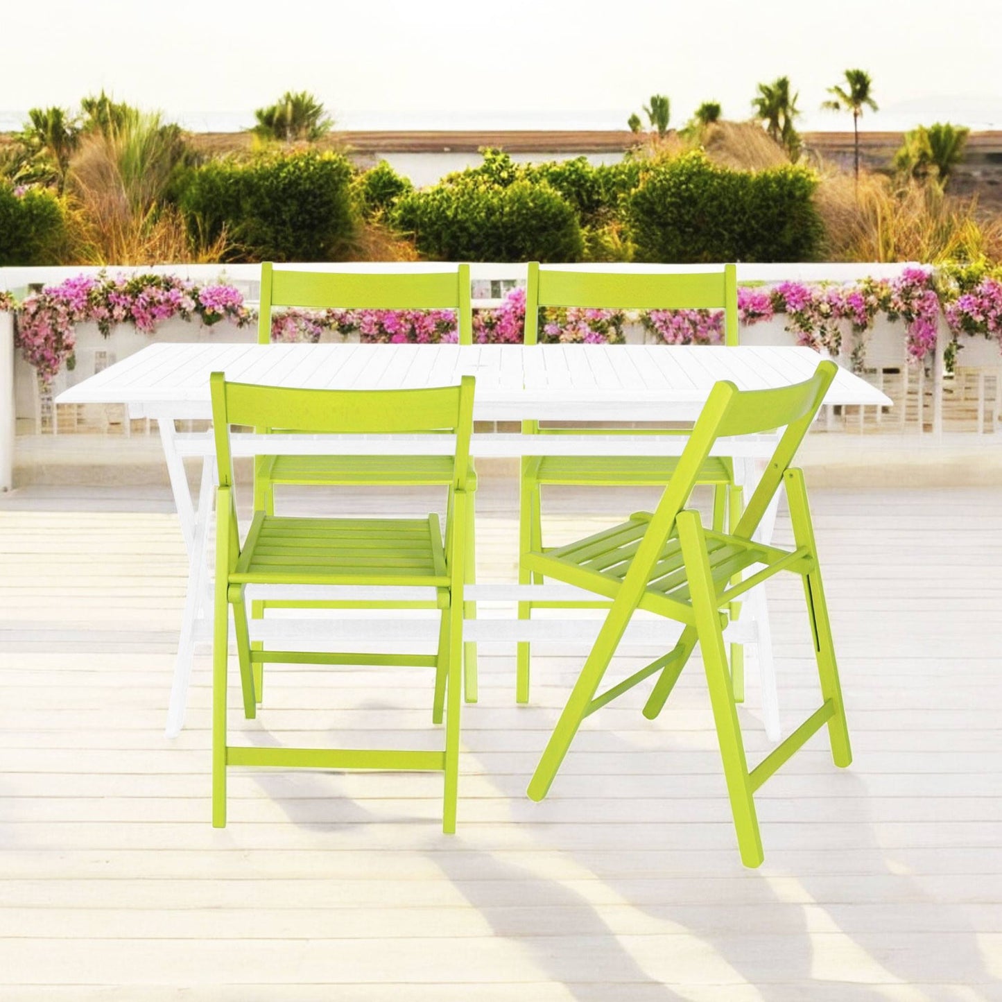Well Home Mobiliario & Decoración - Pack 4 Sillas Bas En Madera De Haya, Acabado Verde_2