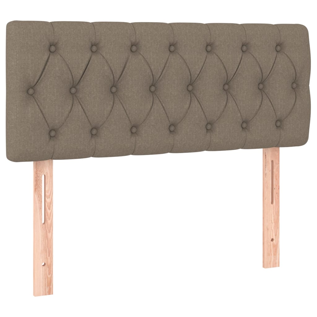 Cama Box Spring Colchón Y Luces Led Tela Gris Taupe 100x200 Cm / Vetonek_2