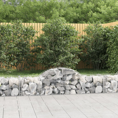 Cestas De Gaviones 4 Uds Forma De Arco Hierro 200x50x40/60 Cm_1