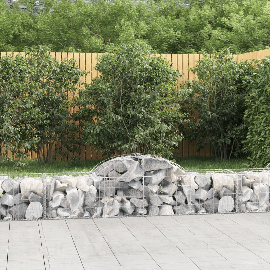Cestas De Gaviones 6 Uds Forma De Arco Hierro 200x50x40/60 Cm_1