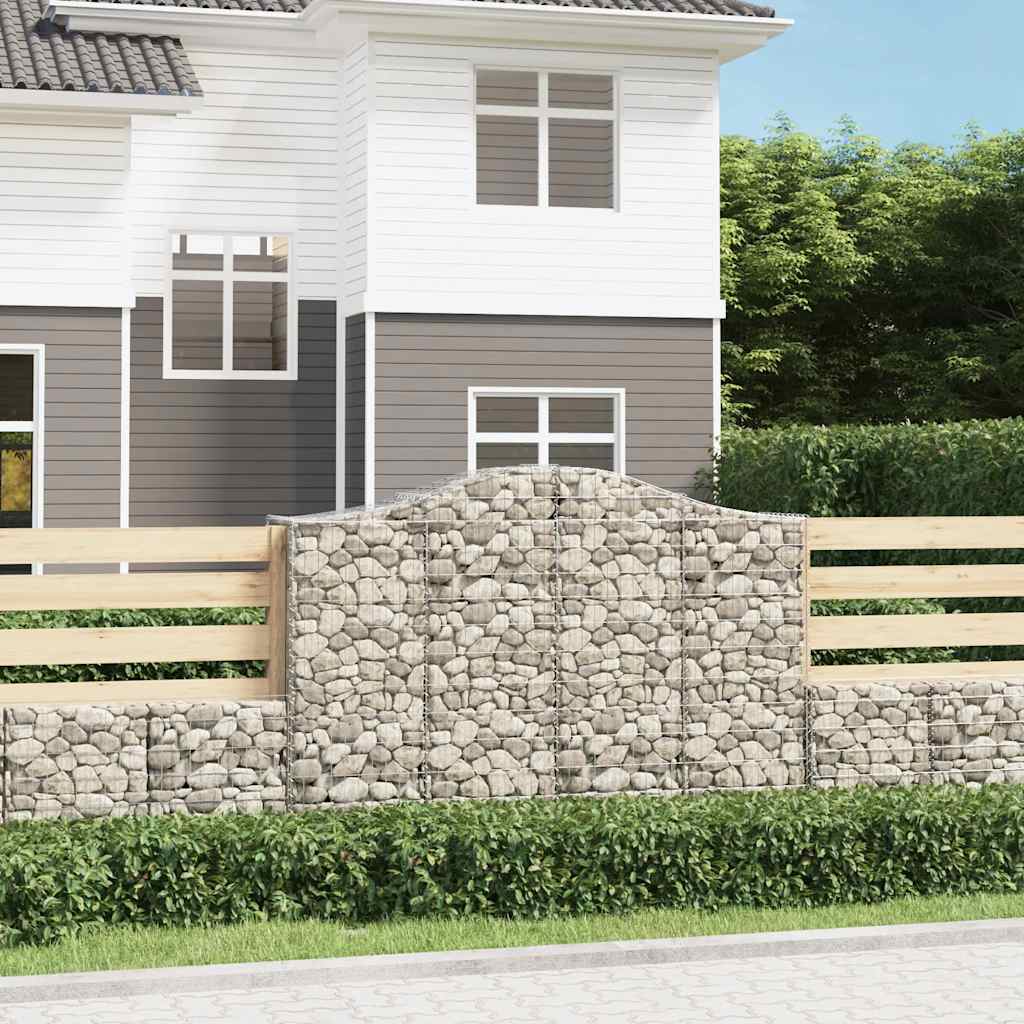 Cestas Gaviones 12 Uds Forma De Arco Hierro 200x50x140/160 Cm_1