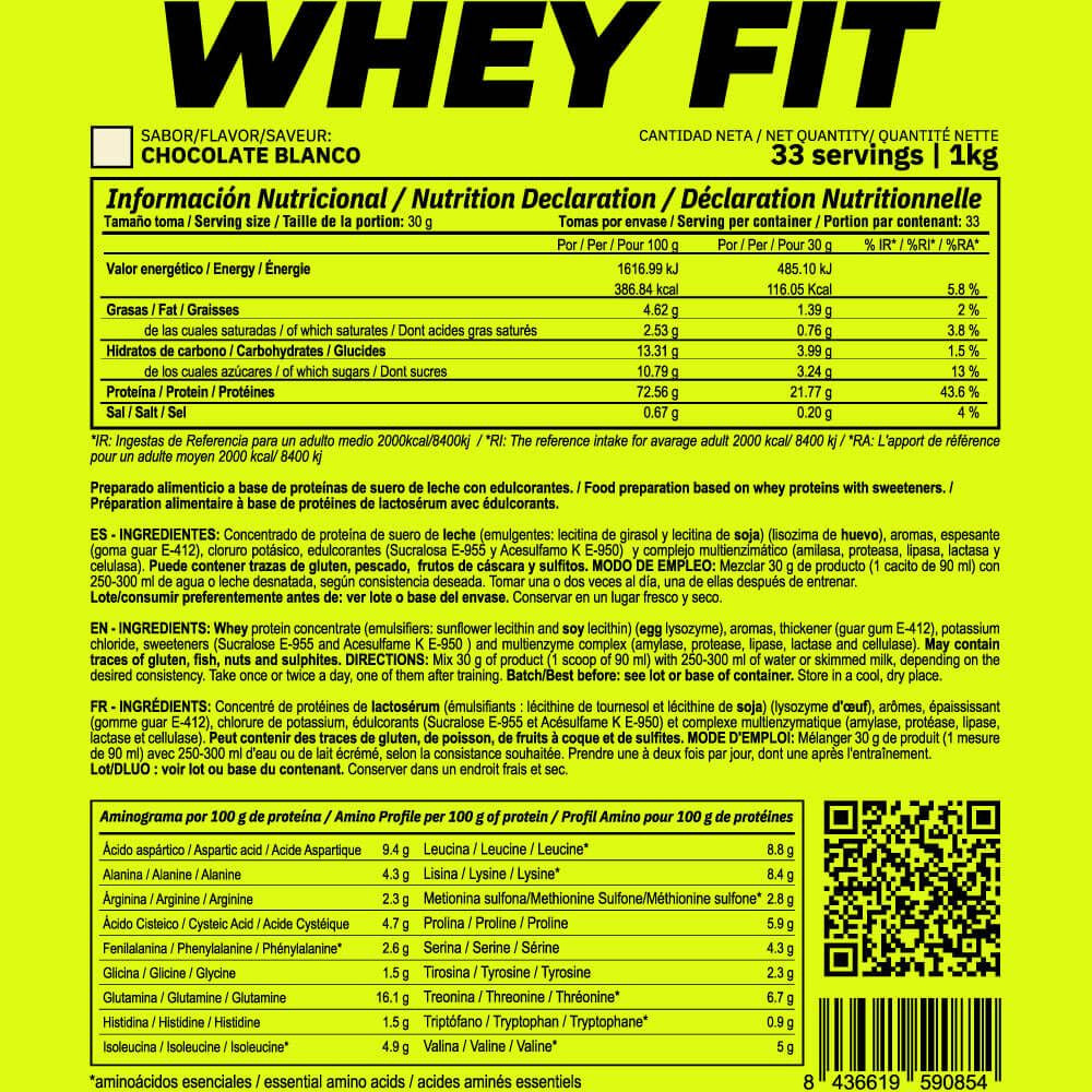 Whey Fit - 1kg - Chocolate Blanco - Aumenta La Masa Muscular - Masmusculo_5
