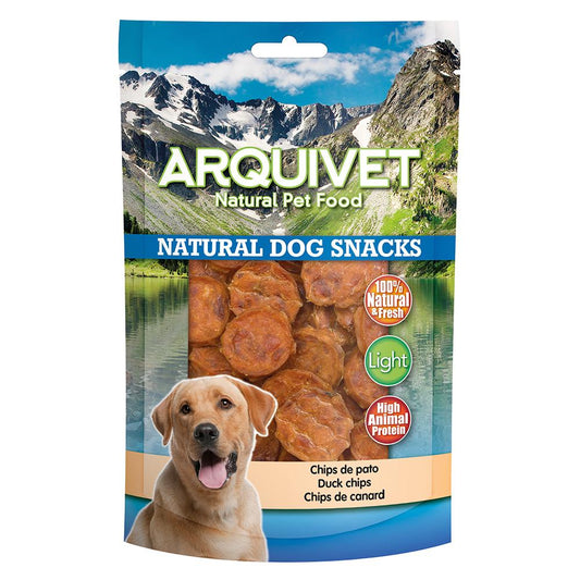 Petisco natural para cães Arquivet chips de pato 100 g