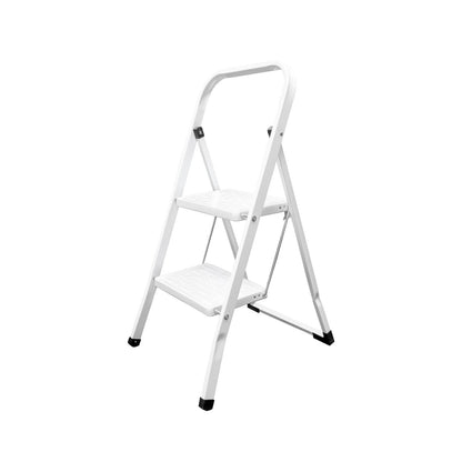 Escalera Domestica Acero 2 Peldaños, Escalerilla Blanca_0