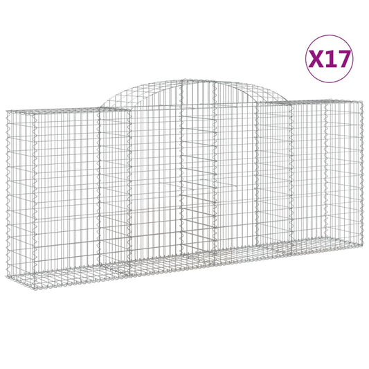 Cestas Gaviones 17 Uds Forma De Arco Hierro 300x50x120/140 Cm_0